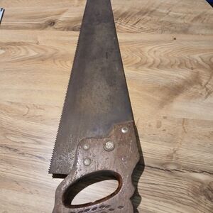 Vintage Henry Disston and Sons Hand Saw with Wooden Handle
